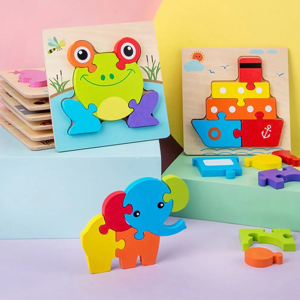 Детский 3D пазл развивающая деревянная игрушка для мальчиков и девочек|Нажимные