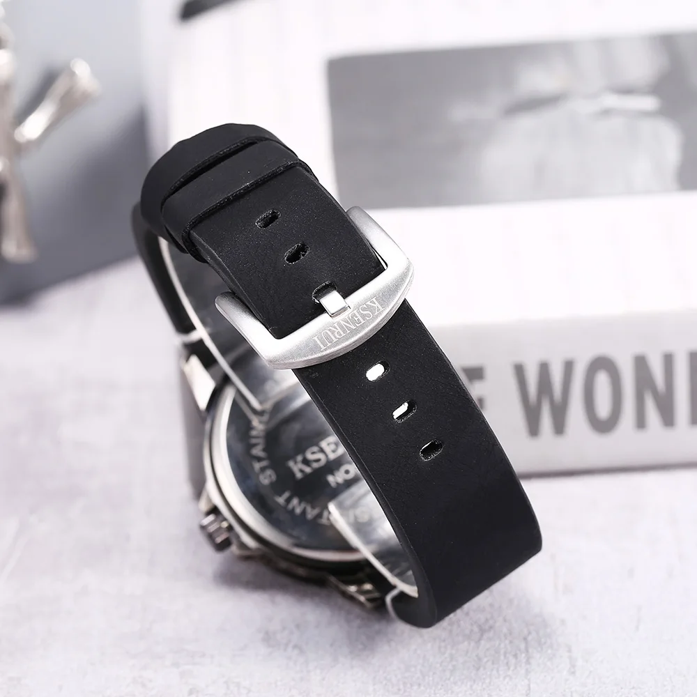 Ceny Unikalny zegarek kwarcowy mężczyźni skórzany pasek do zegarka wodoodporny zegarek mody mężczyzna zegar data nowe fajne szkielet sport Relogio Masculino