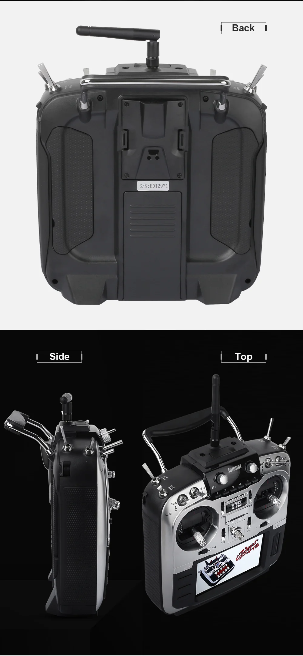 Jumper T16 Pro Hall Gimbal Open Source Multi-protocol Radio Transmitter JP4-in-1 RF Module 2.4G 16CH 4.3" LCD