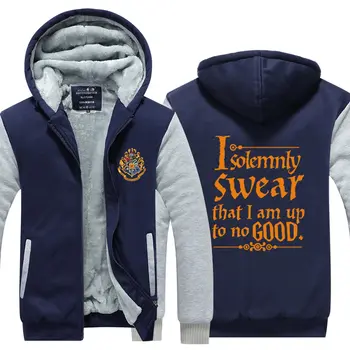 

Winter Jacket Men Streetwear Witchcraft EU Size Plus Fleece Zip Up Hoodie Parka Casual Coat Wizardry Cosplay Costume Sweatshirt