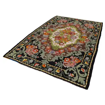 

200x304 Cm Black Handmade Vintage Moldovan Rugs Rug-7x10 Ft