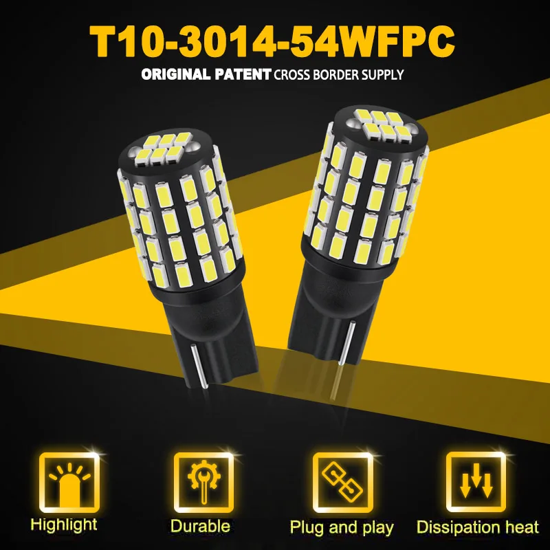JIACHI 100 шт. светодиодный T10 W5W 194 168 автозапчасти без полярности 2825 54SMD запасные лампы