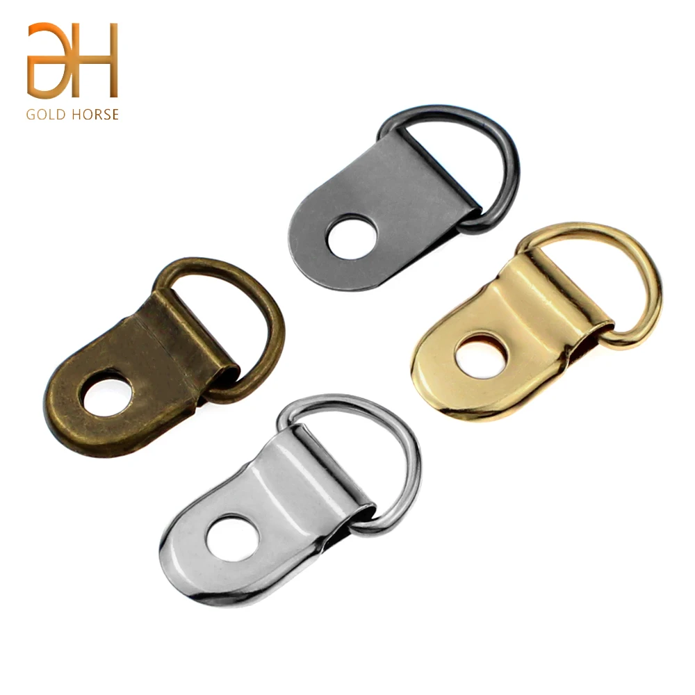 Hebillas de anillo de Metal y cobre D para uñas, mosquetón de instalación, zapatos con correas, accesorios de bolso, artesanía de cuero, 1CM de ancho, 20 Uds.