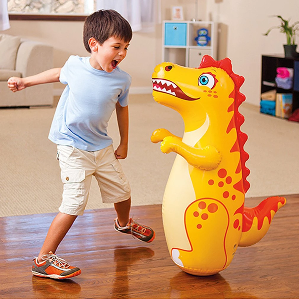 Juguete divertido niños de 3 a 10 años, juego de boxeo, lucha libre, dibujos animados, juguete inflable al libre, Color aleatorio, 1 ud.|Juguetes de - AliExpress