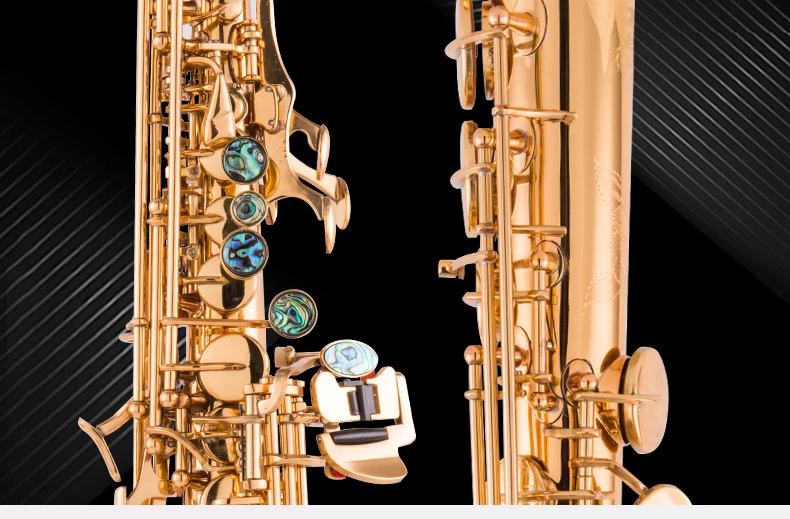 Латунь Прямой сопрано саксофон NAIPUTESI NT-802 тип ключа посеребренный золотой ключ B плоский Профессиональный Чехол аксессуары