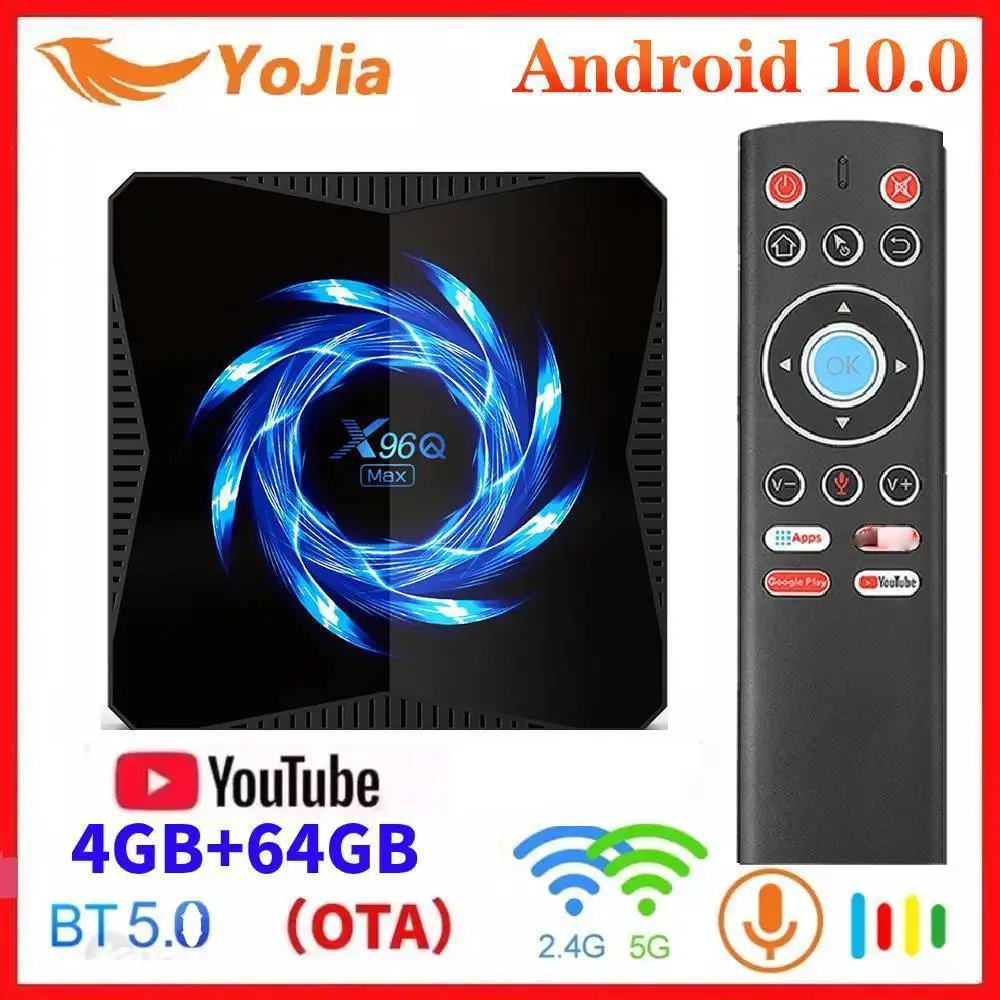 Андроид 10 X96 Смарт ТВ приставка Android 0 X96Q MAX 4 Гб 64 5G двухъядерный процессор Wi-Fi 1000 м 6K