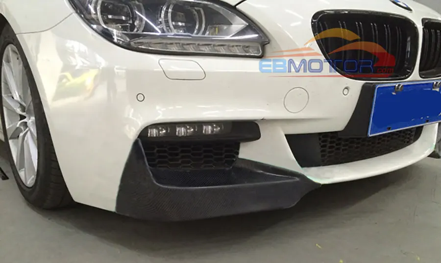 P Стиль Настоящее карбоновое волокно передний спойлер для губ подбородка разветвители 3 шт. для BMW F06 F12 F13 M-Sport Mtech бампер 2012UP c