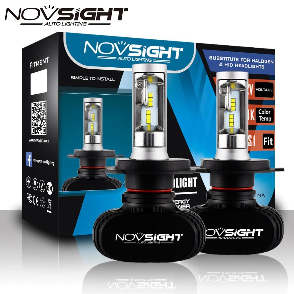 NOVSIGHT H4 H7 светодиодный головной светильник лампы автомобильный CSP Canbus H1 9005 HB3 9006 HB4 6500 к 50 Вт 8000LM авто фары 3