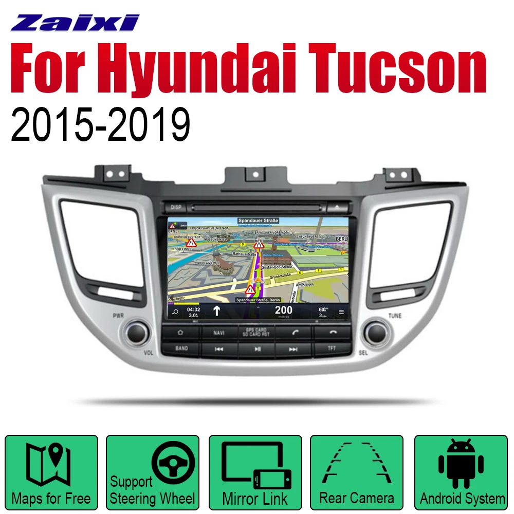 Автомобильный DVD плеер с GPS навигацией для Hyundai Tucson TL 2015 2016 2017 2018 2019 мультимедийная