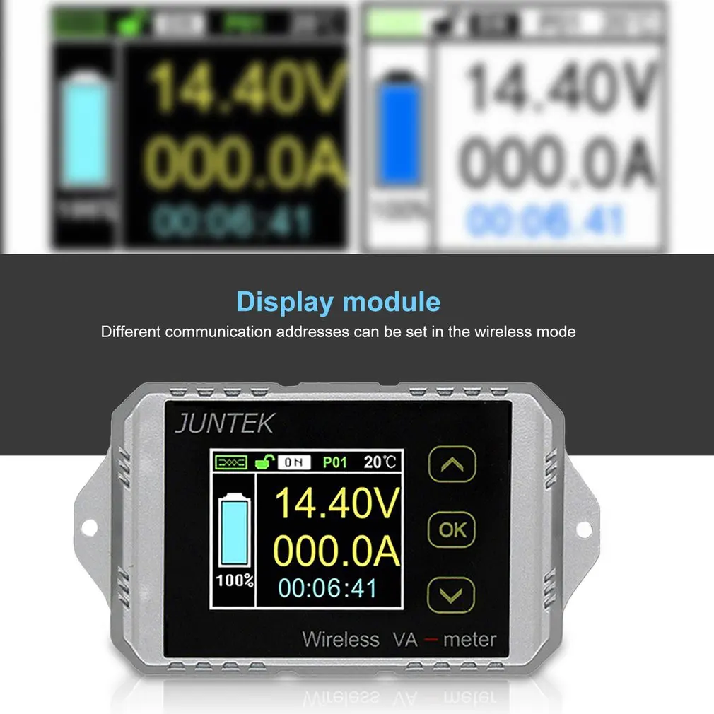 VAT1100 100V 100A LCD Digital Wireless DC Voltage Current VA Meter Car Battery Monitor Coulometer Coulomb Counter Wattmeter
