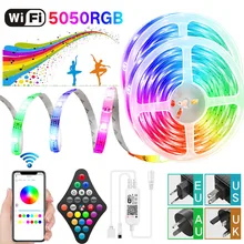 WIFI Bluetooth-compatible RGB LED Strip ruban Lights whiteControl RGBWW LED Lamp Tape Diode Flexible Ribbon Decor for room Kitch