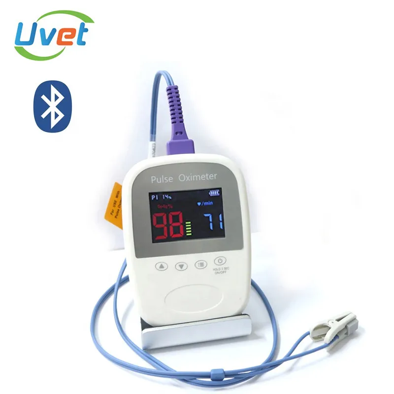 Uvet monitor de veterinaria oxímetro de pulso Bluetooth SPO2 PR Animal monitor de corazón de saturación de oxígeno pulso Pet Monitor