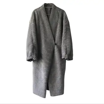 

Winter Coat Women Simple Casual Lamb Fur Loose Thick High Quality Long Faux Fur Coat 2019 New Winter Coat Women