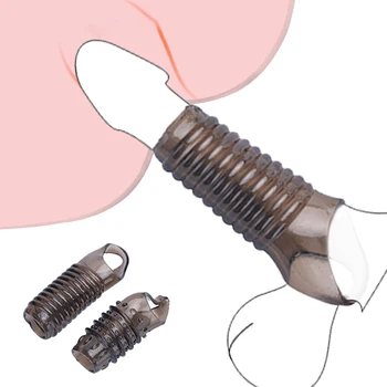 Silicone Reusable Penis Sleeve Flexible Glans Penis Strapon Enlarger Extender Delay Ejaculation Cock Ring Adult Sex Toys For Men 2