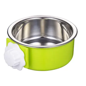 

Stainless Steel Removable Crate Bowl For Dogs, Cats, Small Animals,14 Oz Green