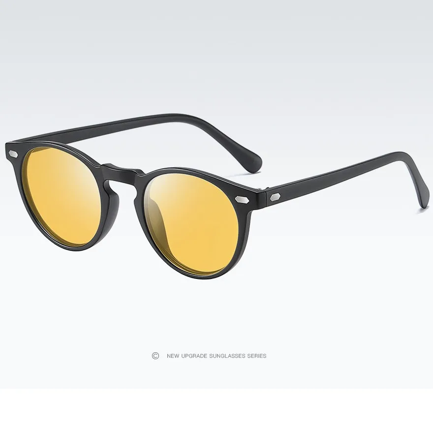 Мужские поляризованные солнцезащитные очки для мужчин и женщин, Ретро дизайн TR90, оправа, мужские очки, аксессуары для вождения, солнцезащитные очки, UV400 - Цвет линз: matte black night
