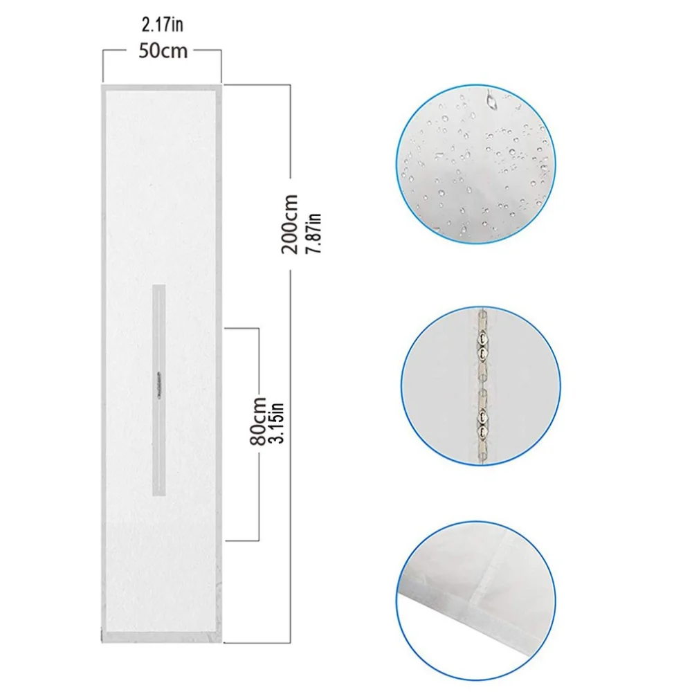 Balcony Sliding Door Mobile Air-Conditioning Door Seal Balcony Window Sealing Cover Hot Air Baffle With Zipper