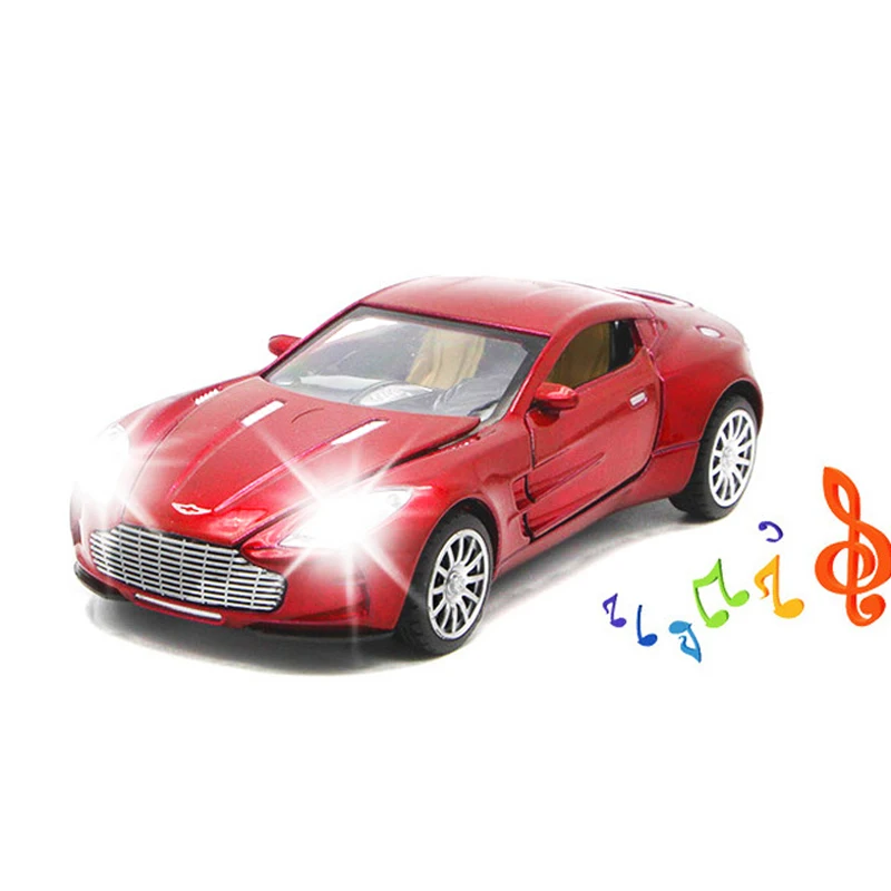 1/32 масштаб Aston Martin литая под давлением модель автомобиля с оттягивающимся задним ходом игрушки со звуковыми огнями сплав автомобиль игрушка детский подарок коллекции