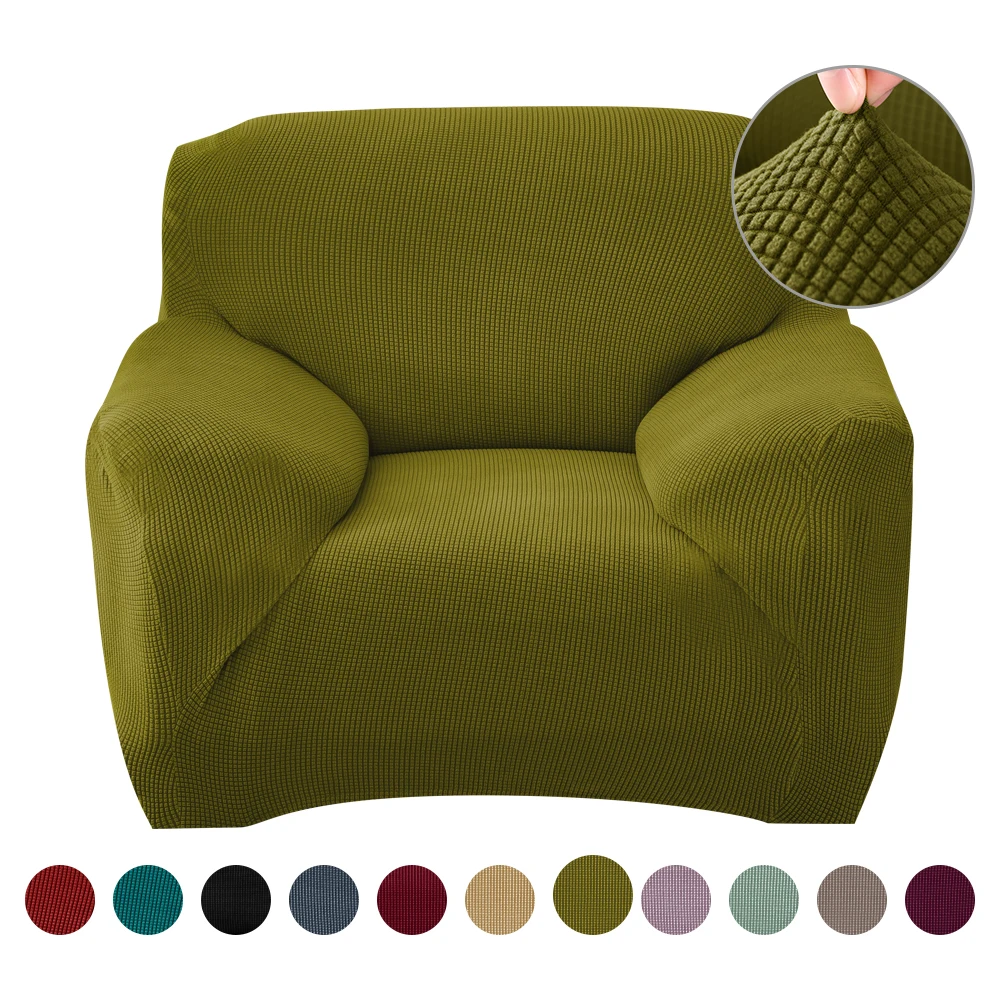 Green 1/2/3 Seat Sofa Couch Cover Washable Chair Throw Pet Kids Mat Furniture Protector Reversible Removable Armrest Slipcovers 5PCS - Color: Green