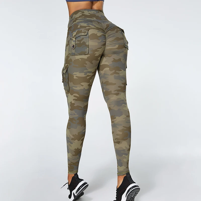 Camouflage Yoga Pants Women Fitness Leggings Workout Sports With Pocket Sexy Push Up Gym Wear plus size XL sports leggings yoga pants female tights