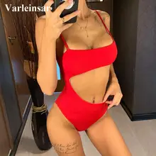 Сексуальный ребристый цельный купальный костюм Женская одежда для плавания женский купальный костюм монокини V1575