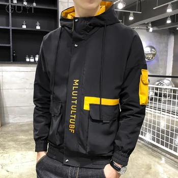 

Men Coats Jackets Black Autumn Winter Pocket Casual Zipper Overcoat Outerwear Men's Clothing Print Safari Style Rib Sleeve Solid