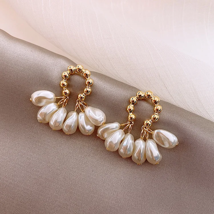 Pearl Earrings Pendant Earrings South Korea New Fashion Baroque Pearl Earrings Temperament Personality Versatile Pendant Earrings Elegant Jewelry For Women