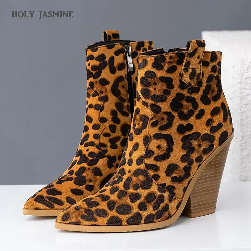 women's leopard western boots