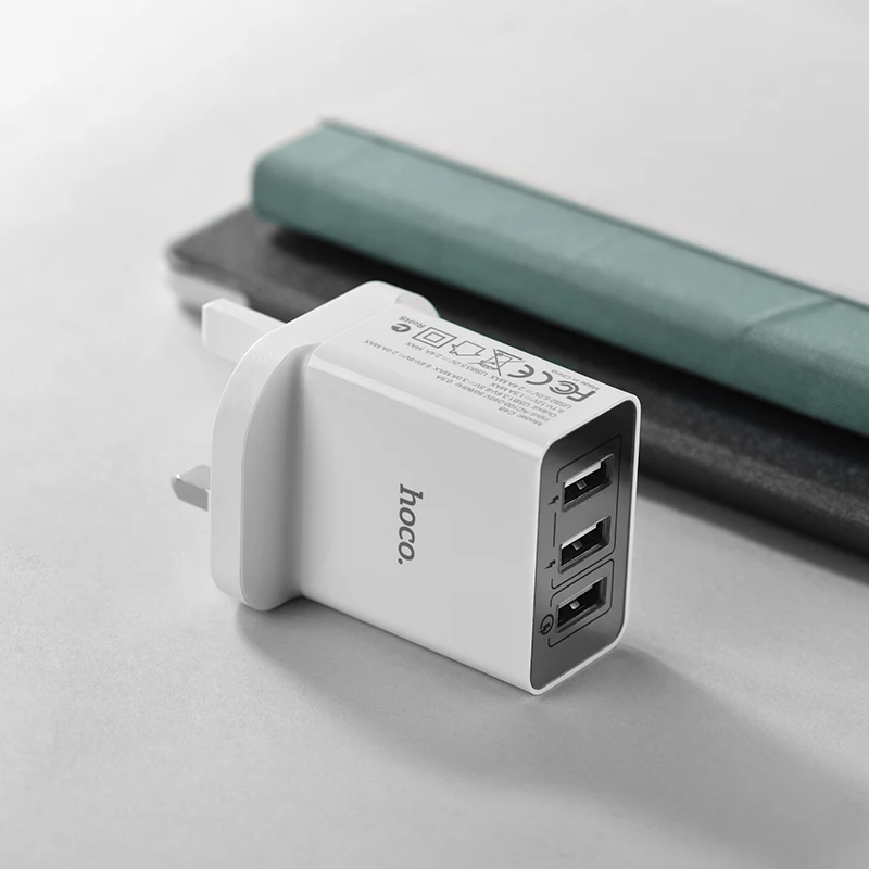 HOCO C48 10 шт./лот 18 Вт USB зарядное устройство для iPhone 11 Xs Max Великобритания вилка настенное зарядное устройство адаптер для samsung Xiaomi huawei