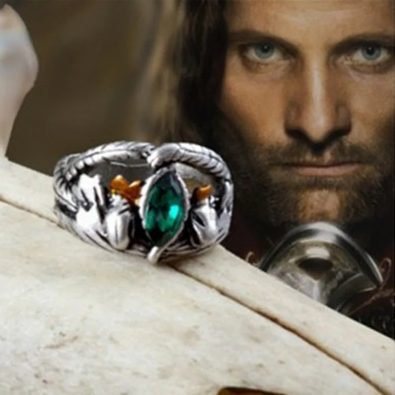 silver Ненья Галадриэль Кольцо воды LOTR с серебряным покрытием, Властелин колец сувениры - Цвет основного камня: silver
