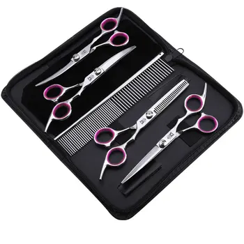 

Pet Grooming Scissors Set 6 Inch Dog Scissors Trimming Shears Pet Grooming Tools Shearing Shears Haircut Set