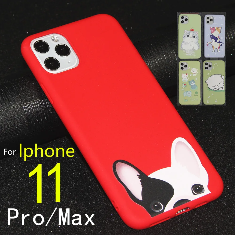 Чехол ip 11 силиконовый pro max для iphone чехол телефона кошка собака аниме милая iphone11