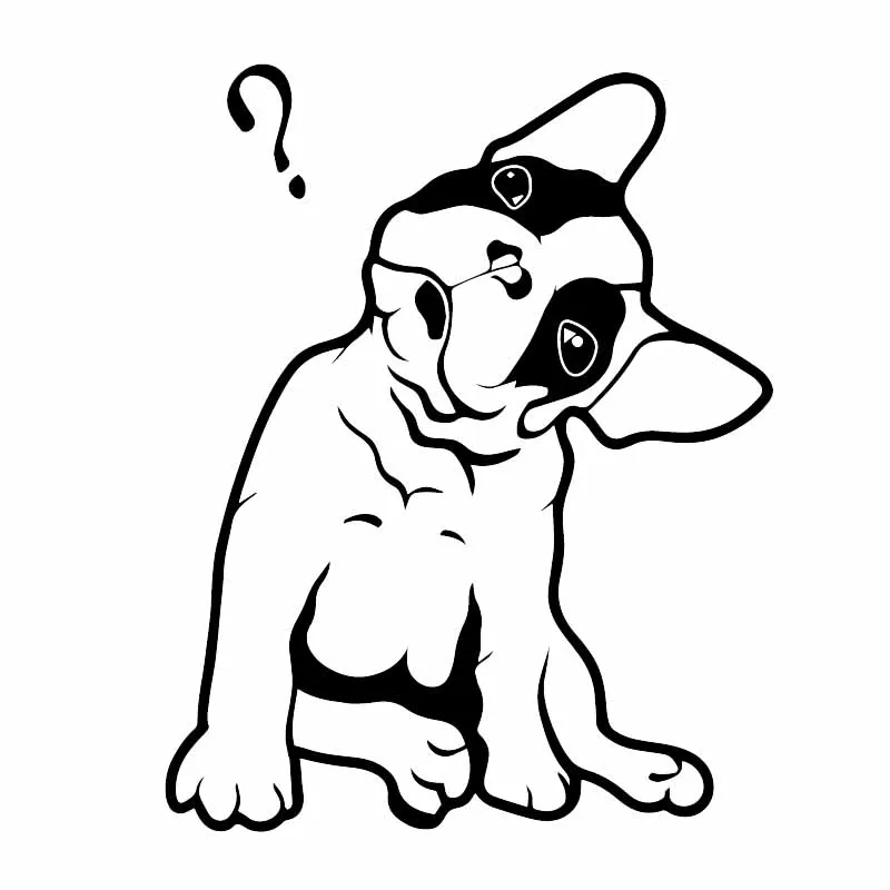 

PLAY COOL Car Stickers French Bulldog Cute Puppy Pet Question Mark Automobiles Motorcycles Exterior Accessories Vinyl Decals