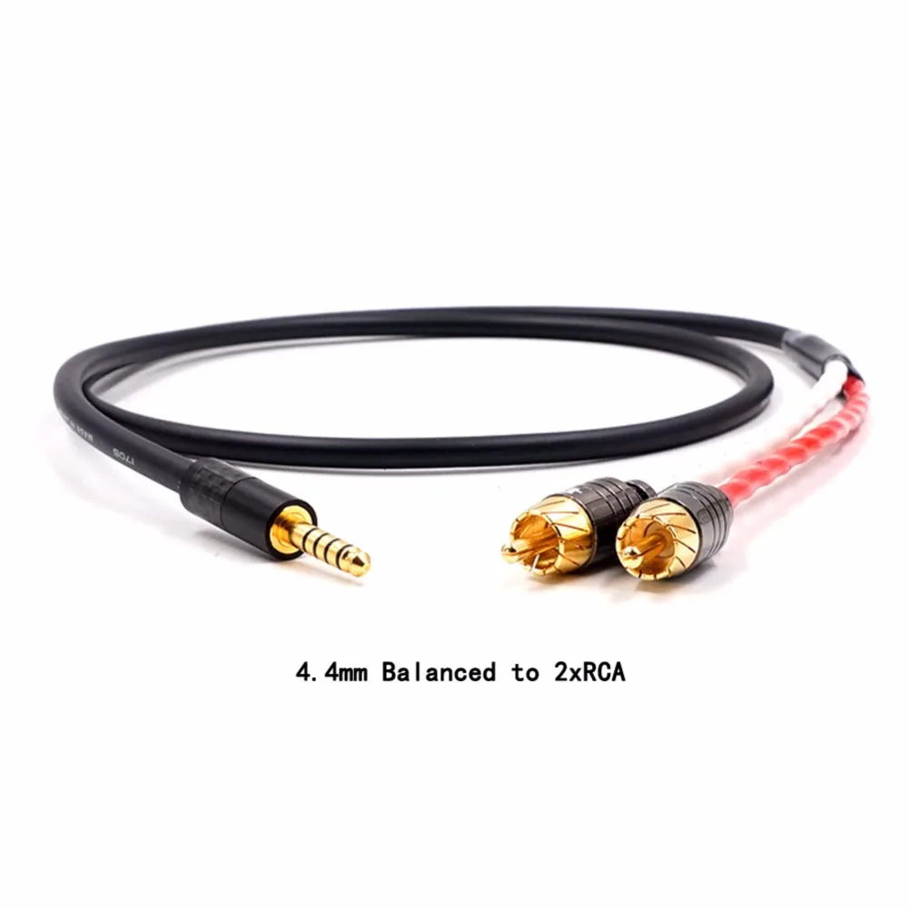 

2,5/3,5/4,4 мм сбалансированный штекер для 2 RCA штекер аудио адаптер кабель 7N OCC однокристальный copperr аудио кабель