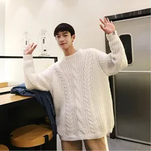 *#Best Price Men's sweater 2019 autumn and winter new solid color loose warm round neck sweater youth personality fashion men's clothing *#Best Price Men's sweater 2019 autumn and winter new solid color loose warm round neck sweater youth personality fashion men's clothing