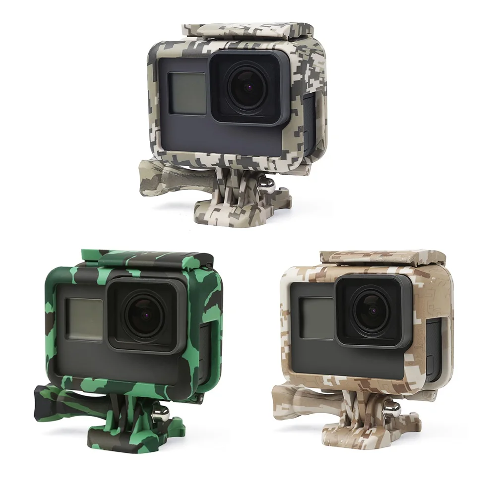 Камуфляжный Боковой защитный чехол-рамка для GoPro Hero 7 6 5, черный стандартный чехол для камеры Go Pro 7 6 5, аксессуары