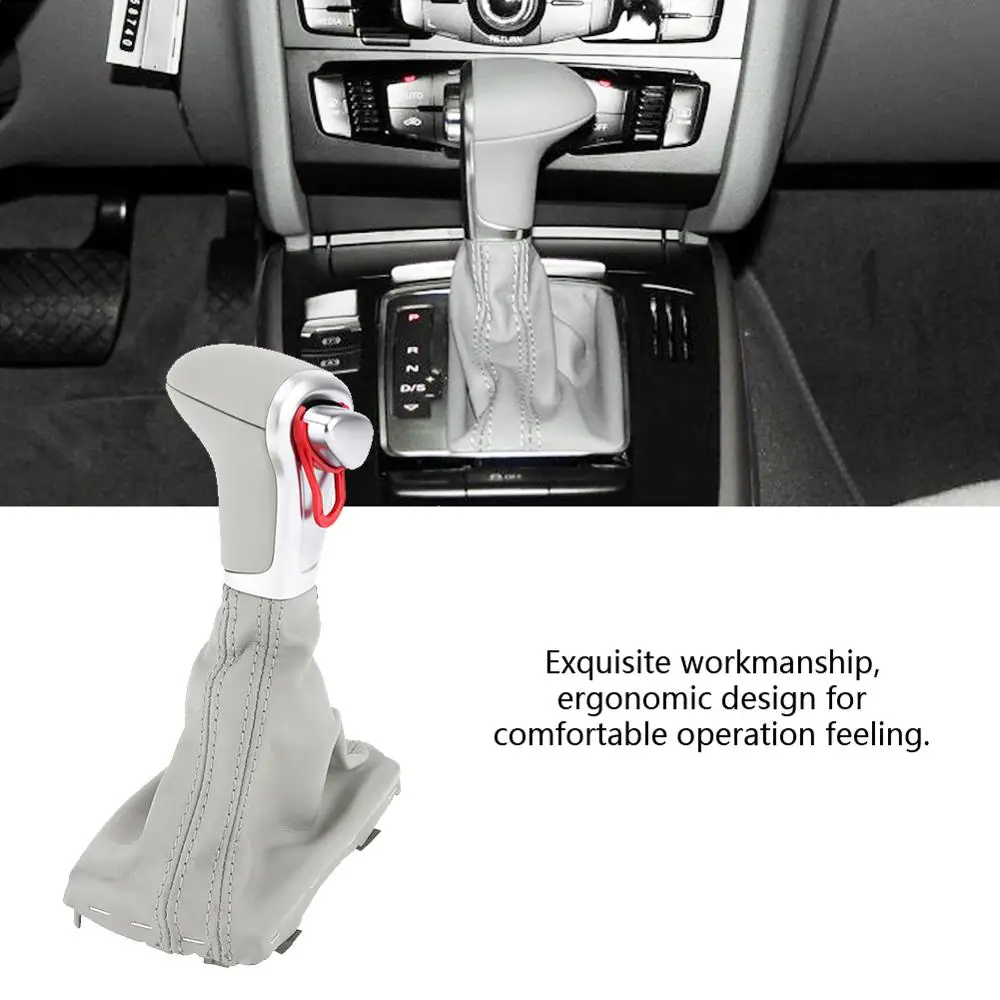 Car Gear Shift Stick Knob + Gaiter Boot Cover DSG S Tronic for Audi B8
