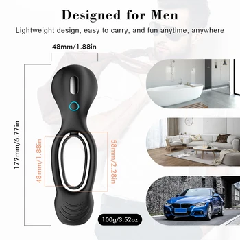 Penis Rings Vibrator for Men 10 Speeds Vibring Delay Ejaculation Double Cock Ring Clitoral Stimulator Sex Toys for Couple 2