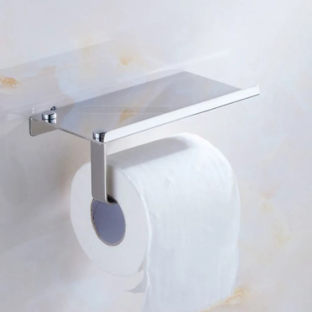 

Chrome Hook Hanger For Toilet Paper Roll Phone Holder With Fixing Screws Storage rack Bathroom Toilet Tissue Paper Roll Holderl