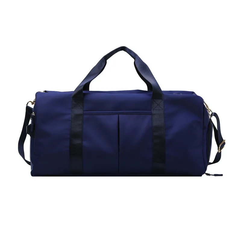 Темно-синий Женские модные вместительные сумки через плечо, дорожные сумки для обуви, водонепроницаемые нейлоновые сумки, сухие влажные женские сумки - Цвет: Темно-синий