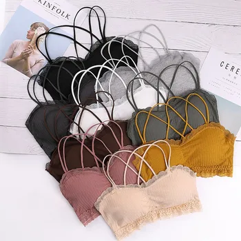 

Female Bra Panties Set Women Lingerie Set Cotton Screw Thread Push Up Bra Set Solid Color Comfort Underwear