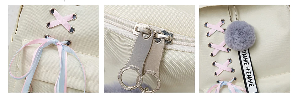 4 шт./компл. лента цепь с буквенным Mochila рюкзак туристические рюкзаки для отдыха школьные рюкзаки для девочек-подростков, школьный рюкзак