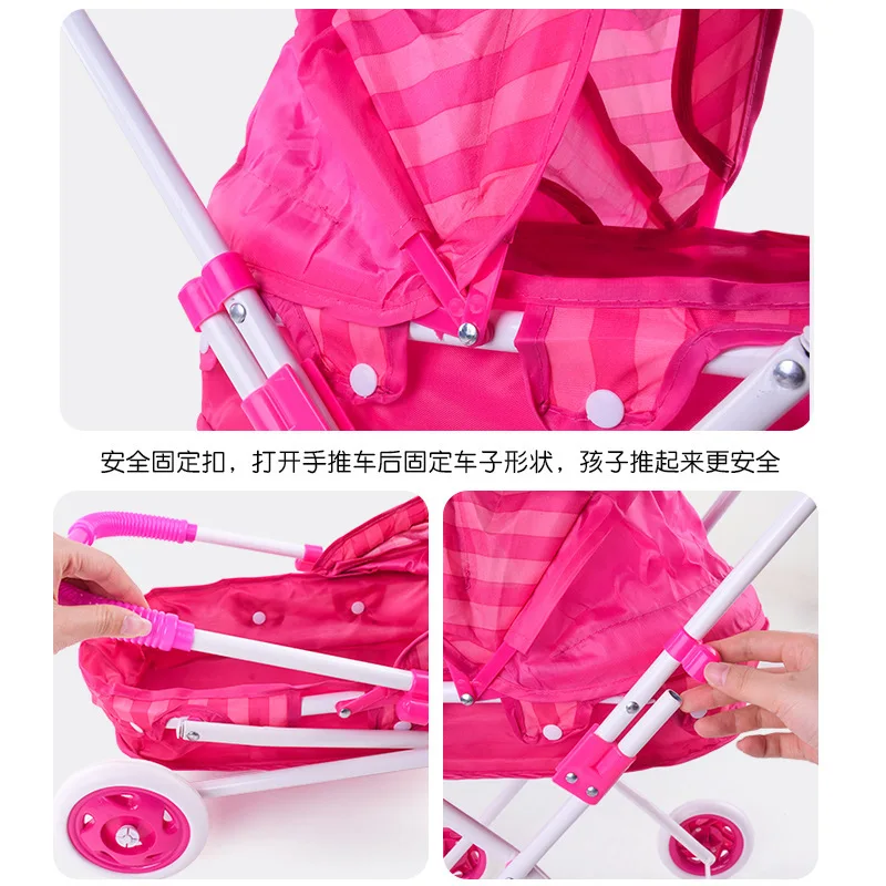 Baby Trolley Toy Mini Simulated Doll Iron Large Size with Peng Doll Cart