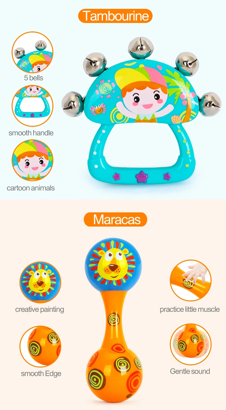 HOLA TOYS 3102 детские игрушки деревянный колокольчик игрушечный бубен
