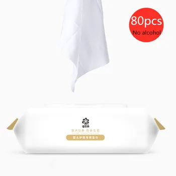 

80pcs/pack Cleaning Wet Wipes Sanitary Paper Pure Water No Alcohol Wet Tissue Facial Clean Hand Universal Wet Wipes