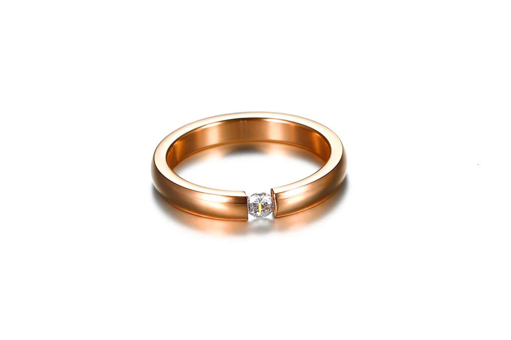 Vnox, модные, яркие, 585, розовое золото, тон, обручальные кольца для пар, нержавеющая сталь, с фианитом, для мужчин и женщин, обручальные кольца