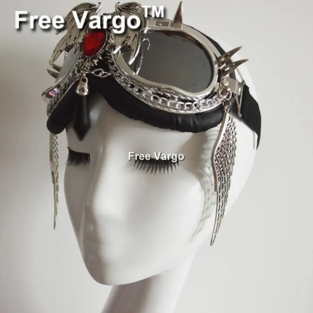 

Holographic Rave Streampunk Burning Man Punk Devil Wing Festival Costume Cyber Goth Goggles Masquerade Mask For Women