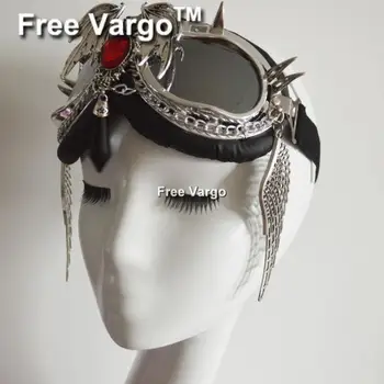 

Holographic Rave Streampunk Burning Man Punk Devil Wing Festival Costume Cyber Goth Goggles Masquerade Mask For Women