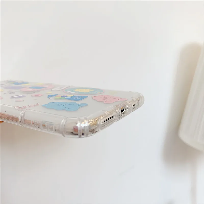INS корейский чехол для телефона с мультяшным медведем для iphone 11 Pro Max чехол iphone xs max xr x Чехол 7 8 plus funda Мягкий силиконовый чехол из ТПУ