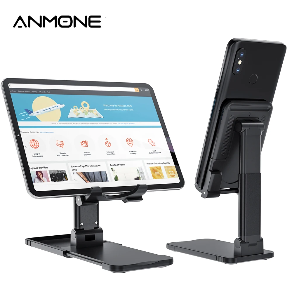

ANMONE Foldable Phone Holder For Tablet Desk Stand Stable Mobile Bracket For Ipad Air Pro Large Tablet Huawei Xiaomi Android Pad